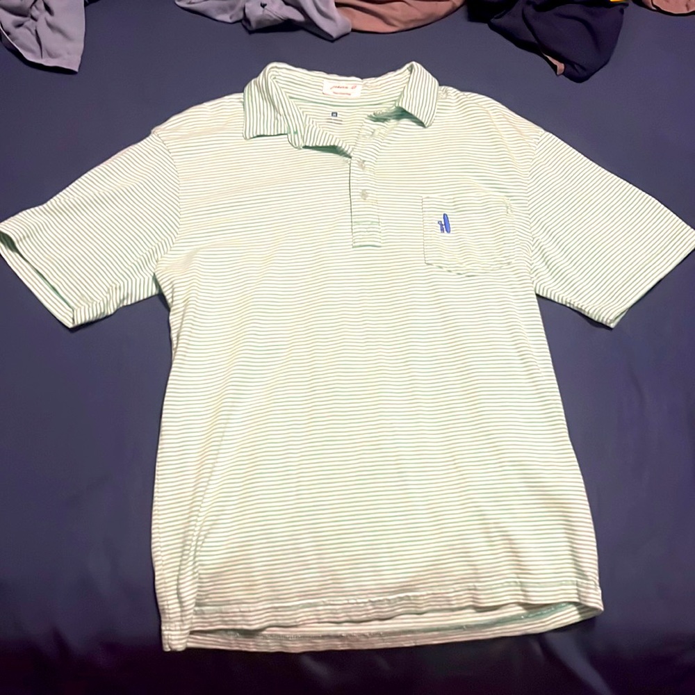 Green Johnnie-O polo shirt
